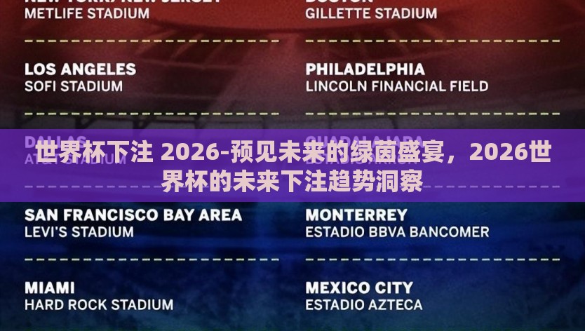 世界杯下注 2026-预见未来的绿茵盛宴，2026世界杯的未来下注趋势洞察