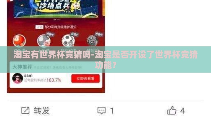 淘宝有世界杯竞猜吗-淘宝是否开设了世界杯竞猜功能？
