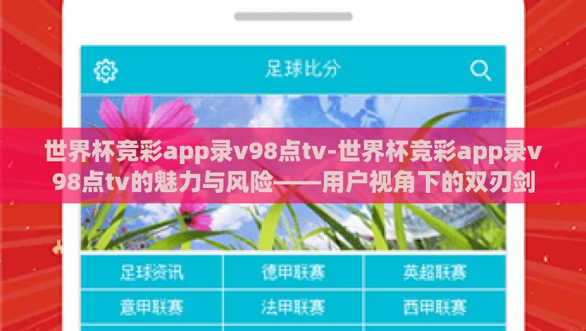 世界杯竞彩app录v98点tv-世界杯竞彩app录v98点tv的魅力与风险——用户视角下的双刃剑