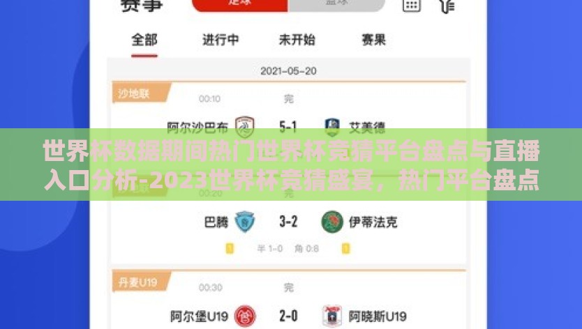 世界杯数据期间热门世界杯竞猜平台盘点与直播入口分析-2023世界杯竞猜盛宴，热门平台盘点与直播观赛指南