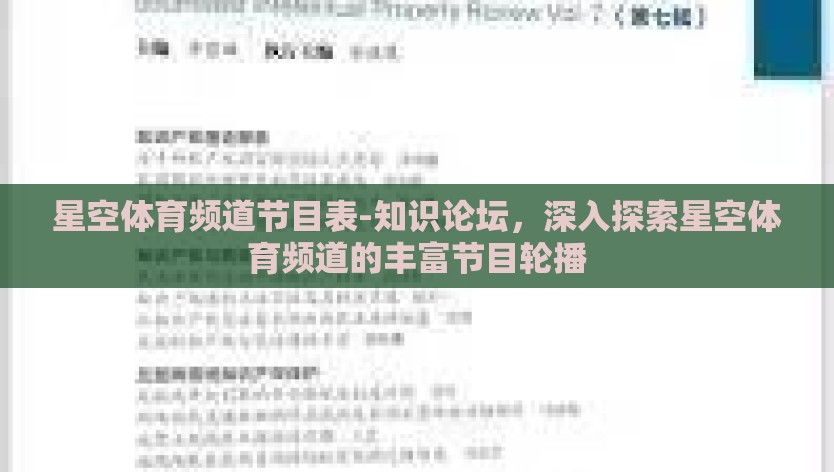 星空体育频道节目表-知识论坛，深入探索星空体育频道的丰富节目轮播
