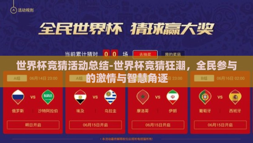 世界杯竞猜活动总结-世界杯竞猜狂潮，全民参与的激情与智慧角逐