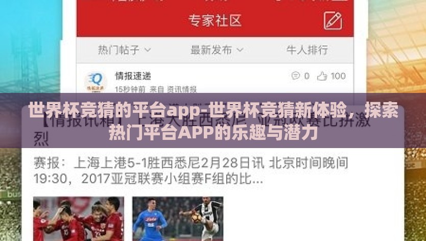 世界杯竞猜的平台app-世界杯竞猜新体验，探索热门平台APP的乐趣与潜力