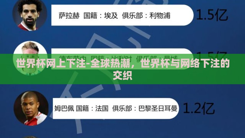 世界杯网上下注-全球热潮，世界杯与网络下注的交织