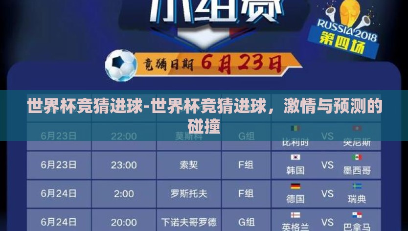 世界杯竞猜进球-世界杯竞猜进球，激情与预测的碰撞