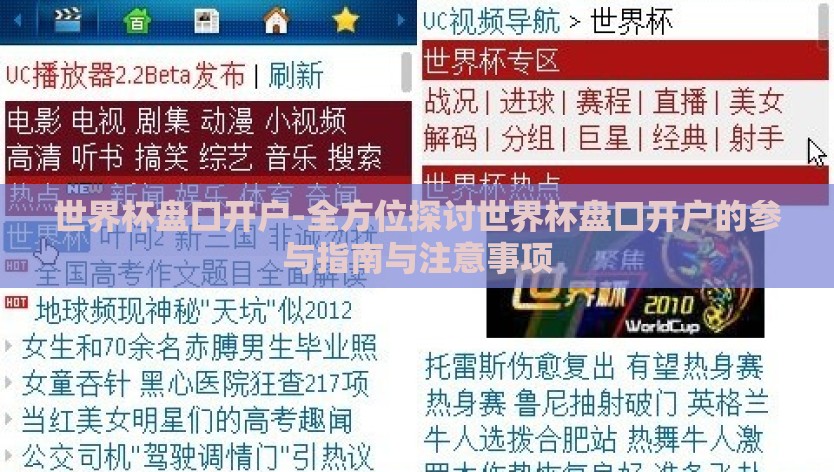 世界杯盘口开户-全方位探讨世界杯盘口开户的参与指南与注意事项