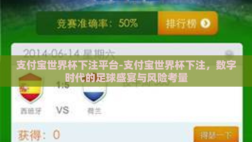 支付宝世界杯下注平台-支付宝世界杯下注，数字时代的足球盛宴与风险考量